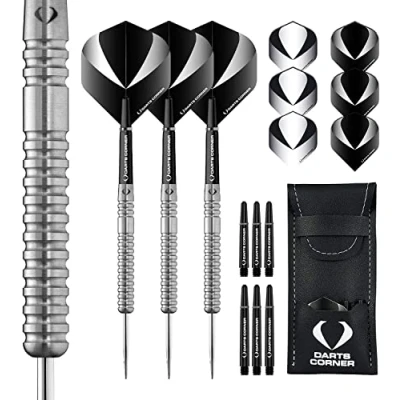 Image of DESIGNA DARTS Corner Gallant Steel Tip Dart Set Ringed Grip 90% Tungsten Barrel M2, Personalised, 24g (D0691 PERS)