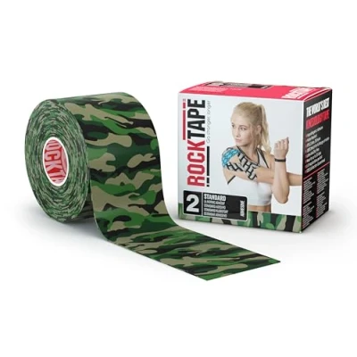 Image of RockTape 5cm width x 5m length Kinesiology Tape Green Camo