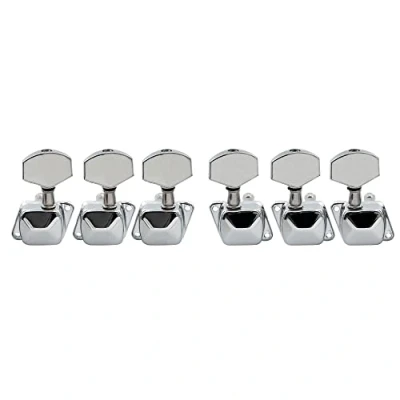 Image of Musiclily 3L3R Semiclosed Guitar Tuners String Tuning Pegs Keys Machine Heads Set for Electric/Acoustic Guitar, Chrome