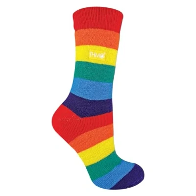 Image of THMO 1 Pair Ladies Thick Winter Warm Thermal Socks with Comfort Top &amp; Smooth Toe Seam (4 8 uk, Rainbow)