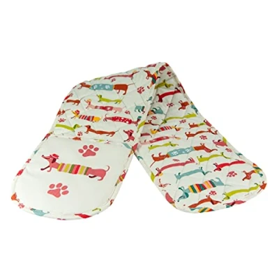 Image of SPOTTED Dog GIFT COMPANY Double Oven Gloves, Heat Resistant Mitt, Sausage Themed Kitchen Mitts, Cute Dogs Cooking &amp; Baking Gifts for Lovers Owners Women Men