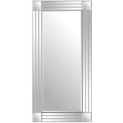 Image of Large Silver Triple Bevelled Edge Venetian Wall Mirror 5Ft9 X 2Ft9 174cm 85cm