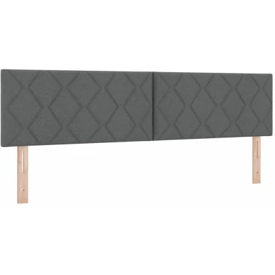 Image of vidaXL LED Headboard Diamond Blocks Design Dark Grey 180 cm Fabric