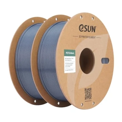 Image of eSUN PETG Filament 1.75mm, High Toughness, 1KG (2.2 LBS) per Spool, 2 Reels Printing Materials for 3D Printers,Grey+Grey