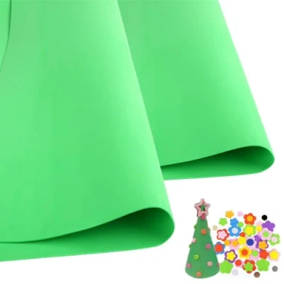 Image of 2 Pcs Bright green EVA Foam Sheets Cosplay 1mm Thick 50x90cm Papers for Arts Crafts DIY Project