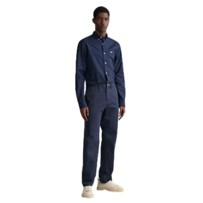 Image of GANT Men&#039;s Regular Twill Chinos Dress Pants, Marine, 29W / 30L