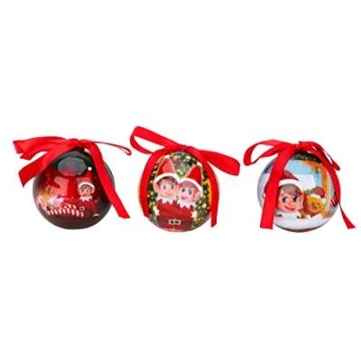 Image of Elves Behavin&#039; Badly Pack Of 3 6.5cm Christmas Baubles Elf Accessories