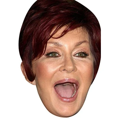 Image of FoxyPrinting Sharon Osborne Celebrity Cardboard Party Face Mask Fancy Dress