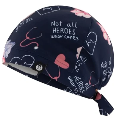 Image of B well Modena Scrub Hat Cap Hats Surgical Doctors, Nurses, Dentists, Pharmacists, Vets, Medical Staff, Heroes, One Size