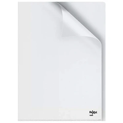 Image of Rexel Nyrex 80 Heavy Duty A4 Conference File, Clear Embossed, 170mic, Cut Back, L Folder, Pack of 25, 12300