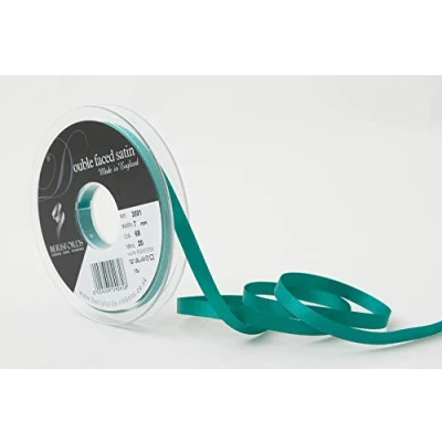 Image of Berisfords Double FACE Poly Satin Ribbon, Jade, 10.5x10.5x1.4 cm