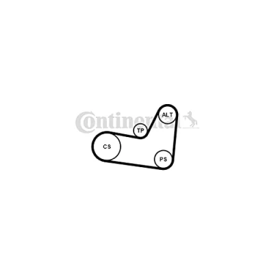 Image of 6PK1070 V ribbed belt set CONTITECH 6PK1070K2 VOLKSWAGEN: Polo IV Hatchback, Lupo / 3L, GOLF 3 Variant, SEAT: Ibiza 2