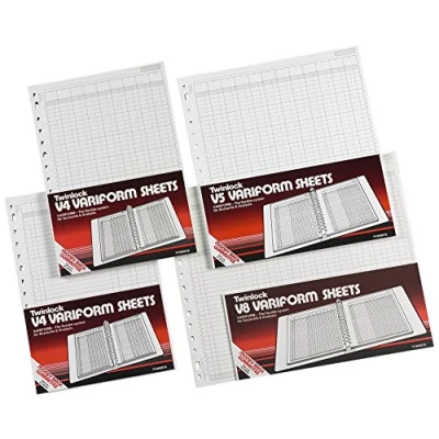 Image of Rexel Twinlock Variform Multi Ring Binder V8 Cash Refill Sheets Feint (Pack of 75)