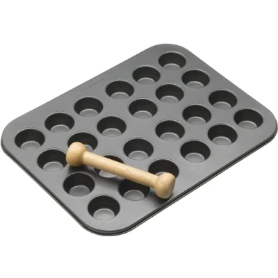 Image of Master Class Non Stick 24 Hole Mini Tin &amp; Wooden Plunger
