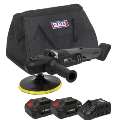 Image of Sealey Brushless Rotary Polisher Kit Ø180mm 20V SV20 Series 2 Batteries