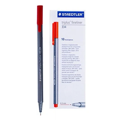 Image of Staedtler Triplus Fineliner Pens, 0.3Mm, Red, Pack Of 10 (334 2)