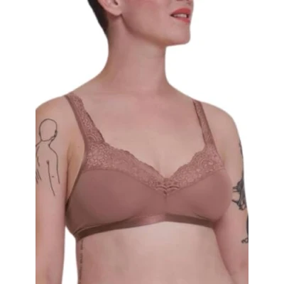 Image of Sloggi Womens Romance Bralette Cacao Brown Polyamide Size 34B