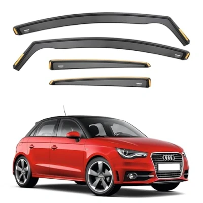 Image of iSpeed Premium Wind Deflectors for AUDI A1 / S1 5 door Hatchback 2012 2017 4 pc Keep Your Car Ventilated In Rain Reduce Turbulence Tinted, Channel Type
