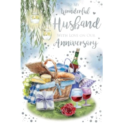 Image of Wonderful HUSBAND Anniversary card Aura Range