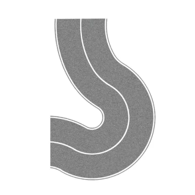 Image of Noch 34204 4 cm Wide Federal Road Grey Curve Landscape Modelling (2 Piece)