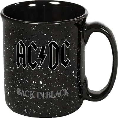 Image of ICUP AC/DC Back in Black 20 oz Ceramic Camper Mug (Black)