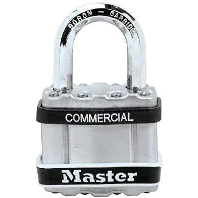 Image of Master Lock Cadenas à clé High Laminated Steel Padlock [Stainless Protection] M1STS Secure Boats and Gates in The Marine Environment, 9.2 cm x 3.0