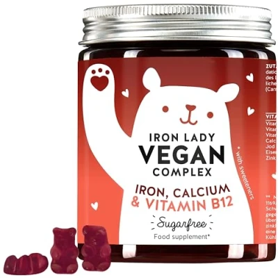 Image of Bears with Benefits for Iron Deficiency: Highly dosed Complex Iron, Vitamin B12, Iodine, Calcium Vegan and sugarfree Monthly Supply