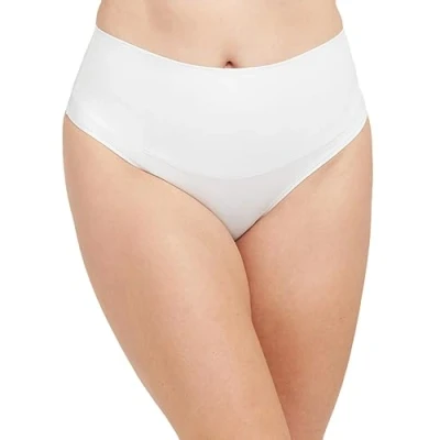 Image of Spanx Cotton Comfort Thong Thong, Women&#039;s, Size: 6, White