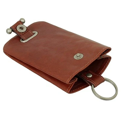 Image of Leather Key Case VariousColours Brown