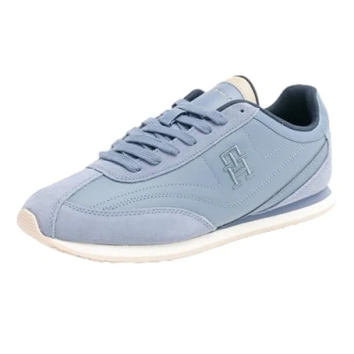Image of Tommy Hilfiger Women’s Heritage Low Top Runner Trainers, Blue (Faded Ink), 3,5