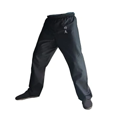 Image of TA0 Kung Fu Pants Martial Arts Kimono for Men and Women, Wing Chun Trousers Cotton 100% (Kung Black, M)