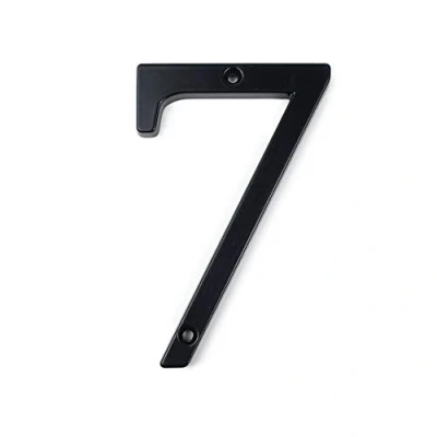 Image of HASWARE House Number Sign 4 inch (10 cm) Modern Door Numbers Signage Plaque Street Home Address Numerals Zinc Alloy (7, Black)