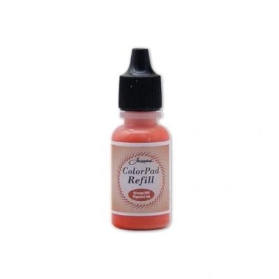 Image of Jacquard ColorPad .5 oz Stamp Pad Pigment Ink Refill Orange Archival Acid Free Excellent for Blending and Embossing Made in USA