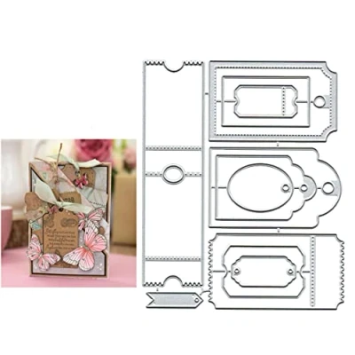 Image of Label Tag Metal Die Cuts, Cutting Dies Cut Stencils for DIY Scrapbooking Cards Decorative Embossing Paper Card Making