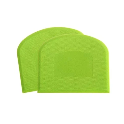 Image of ericotry 2 Pieces Plastic Dough Scraper Bowl Cutter Cake Practical Bench Multipurpose Food Scrappers Kitchen Tools for Cooking Bread Making (Green)
