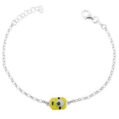 Image of Orphelia Childrens Unisex &#039;Minion&#039; Child&#039;s 925 Sterling Silver Bracelet ZA 7135/1 One Size