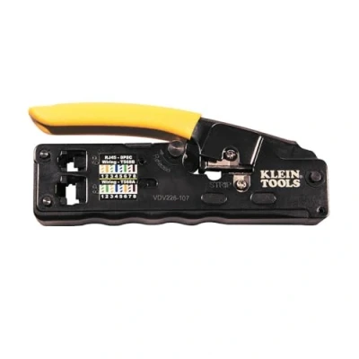 Image of Professional Ratcheting Wire Crimper, Compact Modular Crimper CAT6, CAT5e, CAT3, more Klein Tools VDV226 107