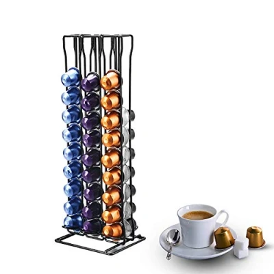 Image of MOLEDA Coffee Pod Capsule Holder for 60 Pieces Nespresso Capsules, Kitchen Display Stand, Chrome Pods Accessories Storage Rack Organiser