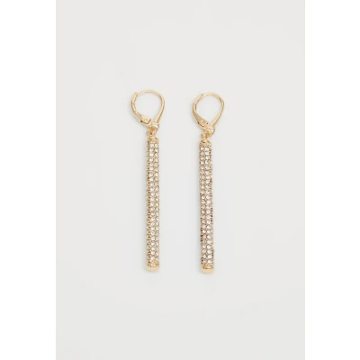 Image of DKNY Womens Micropave Linear Earrings in Gold with Crystal Stones, 60516493