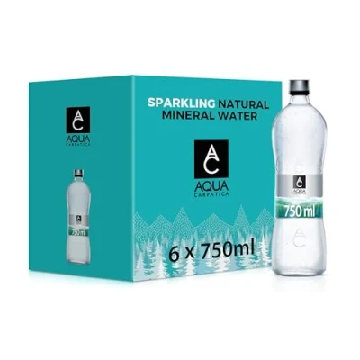 Image of Aqua Carpatica Naturally Sparkling Mineral Water 750ml Glass (Pack of 6) Nitrate Free
