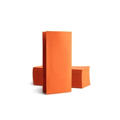 Image of Alvotex Chic Airlaid 50 Napkins, 1/8 Fold Fabric Like, Disposable Napkin, 39 x 40 cm, Orange