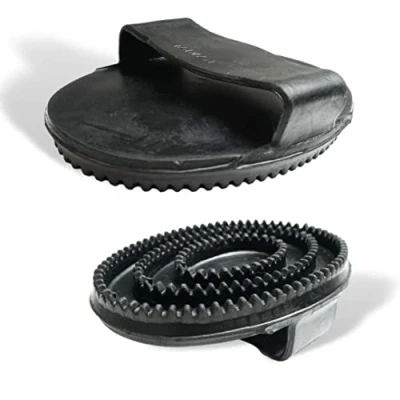 Image of Rubber Bar for Grooming, Cleaning and Massage Brush, Curry Comb with Tab Ideal Horses, Dogs, Cats Health Wellbeing (Black)