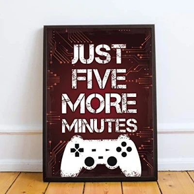 Image of RED OCEAN Gaming Gift For Boys Bedroom Wall Art Games Room Man Cave Sign Framed Print Gamer