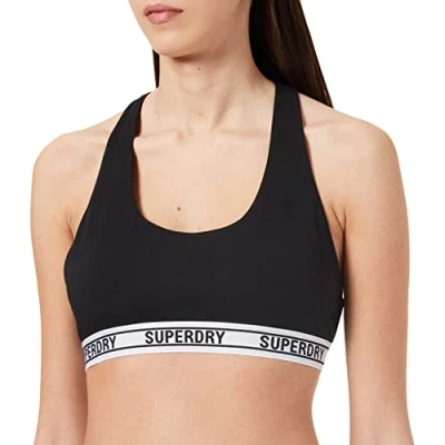 Image of Superdry Women&#039;s Organic Crop Bralette Bra, Black, S