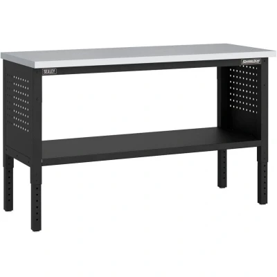 Image of Superline Pro Modular Workbench with Stainless Steel Worktop &amp; Adjustable Height 1525mm
