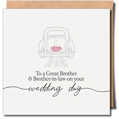 Image of Great Brother and in law Wedding greeting Card Gay Approx 150mm x Premium