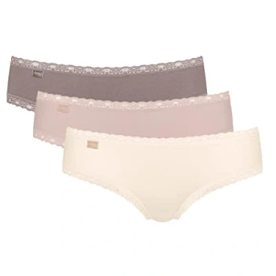 Image of Sloggi Women&#039;s 24/7 Weekend Hipster C3P Briefs, SKIN DARK COMBINATION, 42