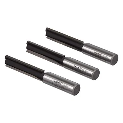 Image of Trend Trade Pack of 3 Straight Multi Purpose Router Cutters, 1/2 Inch Shank with 12.7mm Cut Diameter and 50mm Length, Tungsten Carbide Tipped, TR/PACK/3