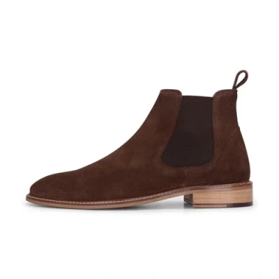 Image of TruClothing Men&#039;s Brown Suede Leather Slip On Chelsea Ankle Boots 10