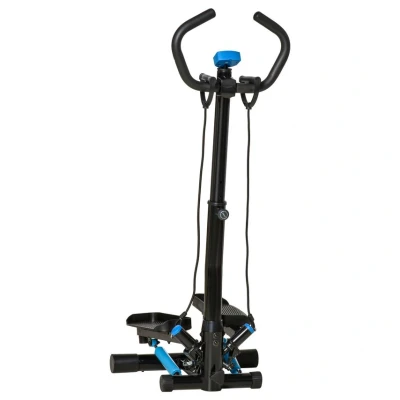Image of HOMCOM Adjustable Twist Stepper Aerobic Ab Exercise Fitness Workout Machine w/LCD Screen, Height Adjust Handlebars for Home Gym, Black and Blue
